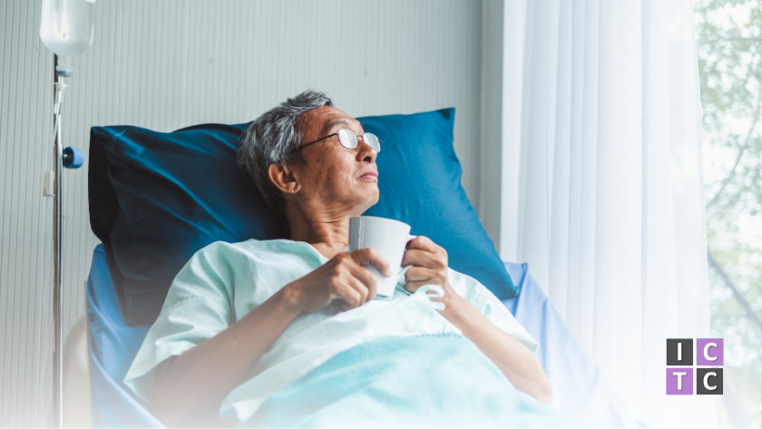 Cancer patient recieving chemotherapy treatment
